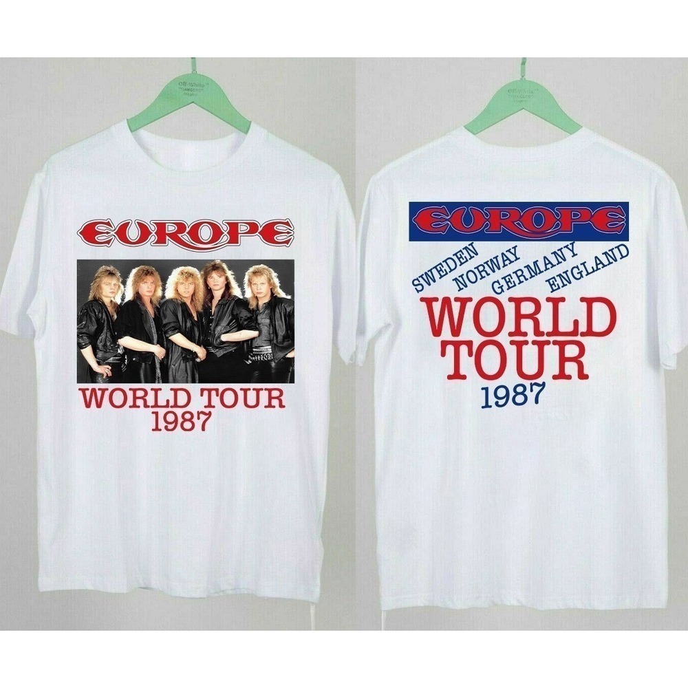 EUROPE World Tour The Final Countdown 1987 Europe Band Tour 1987 Shirt 2 Sided